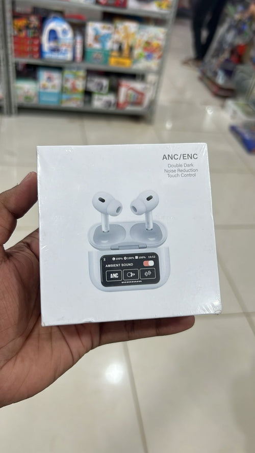 A9 Pro AirPods Pro – Wireless LCD Screen Earbuds | Touch Control, Hi-Fi Stereo Sound, Bluetooth 5.3 Earphones with Charging Case - Black Color