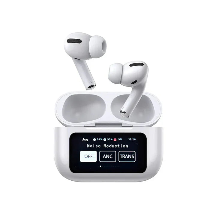A9 Pro AirPods Pro – Wireless LCD Screen Earbuds | Touch Control, Hi-Fi Stereo Sound, Bluetooth 5.3 Earphones with Charging Case - Black Color